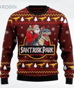 Santa And Trex Ugly Christmas Sweater, Sweatshirt