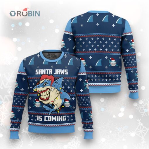 Santa Jaws Is Coming Ugly Christmas Sweater