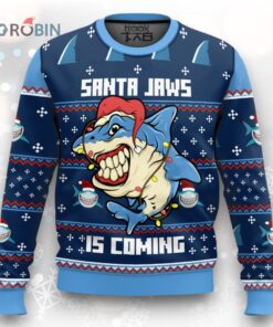 Santa Jaws Is Coming Ugly Christmas Sweater