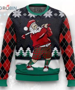 Santa Love Golf Ugly Christmas Sweater