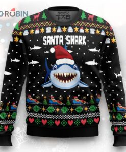 Santa Shark Ho Ho Ho Ugly Christmas Sweater