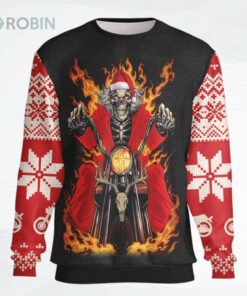 Santa Skeleton Driving Ugly Christmas Sweater, Sweatshirt