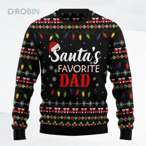 Santas Favorite Dad Christmas Ugly Christmas Sweater