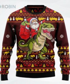 Santassic Park Christmas All Over Printed Ugly Christmas Sweater