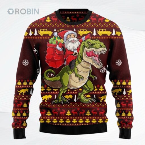 Santassic Park Christmas All Over Printed Ugly Christmas Sweater
