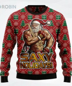 Saxy Holidays Christmas All Over Printed Ugly Christmas Sweater