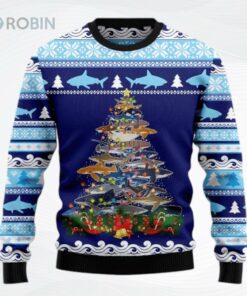 Shark Christmas Tree All Over Printed Ugly Christmas Sweater