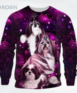 Shih Tzu Tthj Nby All Over Printed Ugly Christmas Sweater