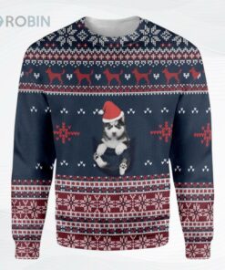 Siberian Husky In Pocket Ugly Christmas Sweater