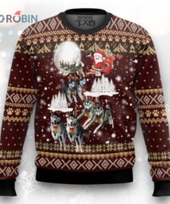 Siberian Husky Reindeers Car Ugly Christmas Sweater