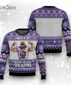 Sick Puppies Macho Man Ugly Christmas Sweater