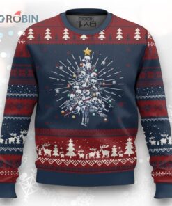Skeleton Xmas Ugly Christmas Sweater Skull Christmas Tree