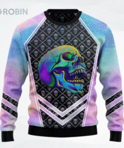 Skull Hologram Ugly Christmas Sweater, Sweatshirt