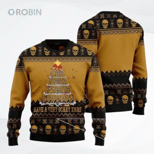Skull Very Scary Ugly Christmas Sweater, Sweatshirt