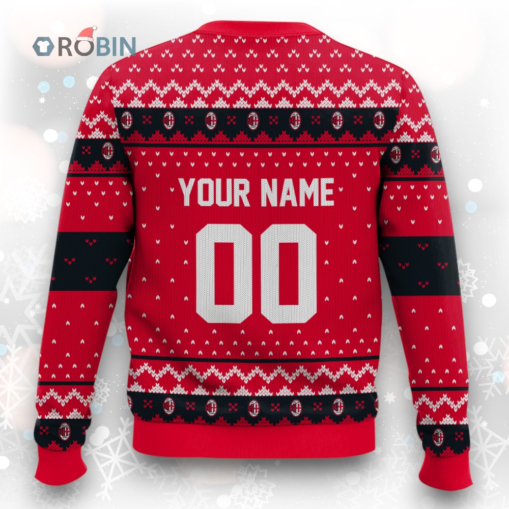 Soccer Team AC Milan Christmas Ugly Christmas Sweater Soccer Team AC Milan Christmas Ugly Christmas Sweater