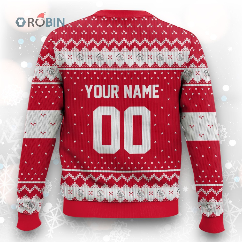 Soccer Team Ajax Amsterdam Christmas Ugly Christmas Sweater Soccer Team Ajax Amsterdam Christmas Ugly Christmas Sweater