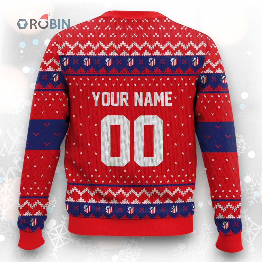 Soccer Team Atlético Madrid Christmas Ugly Christmas Sweater Soccer Team Atlético Madrid Christmas Ugly Christmas Sweater