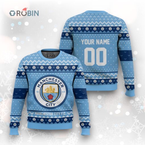 Soccer Team Manchester City F.C. Christmas Ugly Christmas Sweater