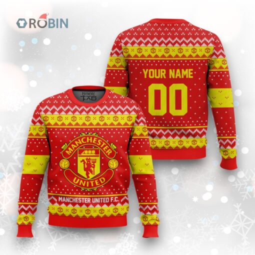Soccer Team Manchester United F.C. Christmas Ugly Christmas Sweater