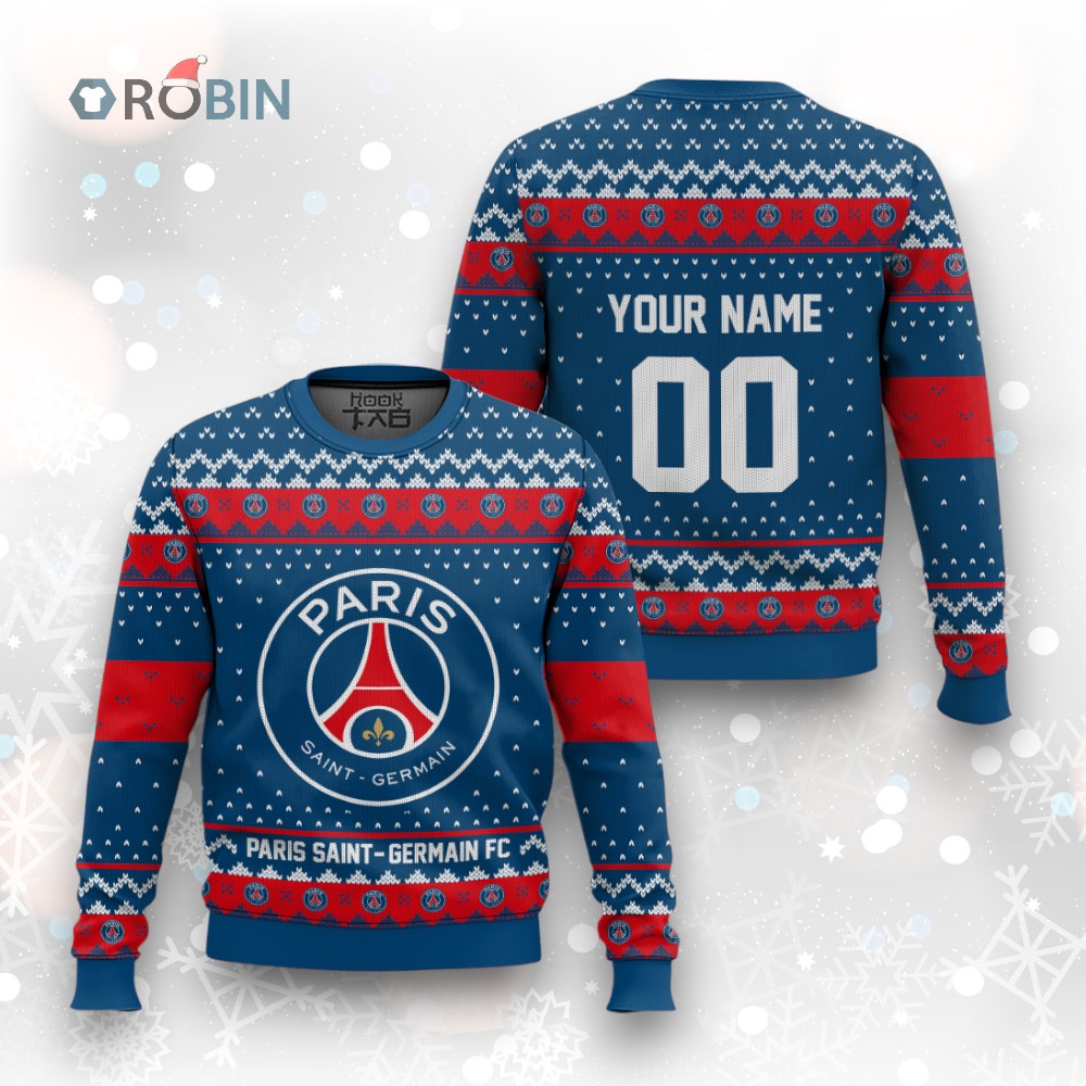 Soccer Team Paris Saint Germain FC Christmas Ugly Christmas Sweater Soccer Team Paris Saint Germain FC Christmas Ugly Christmas Sweater