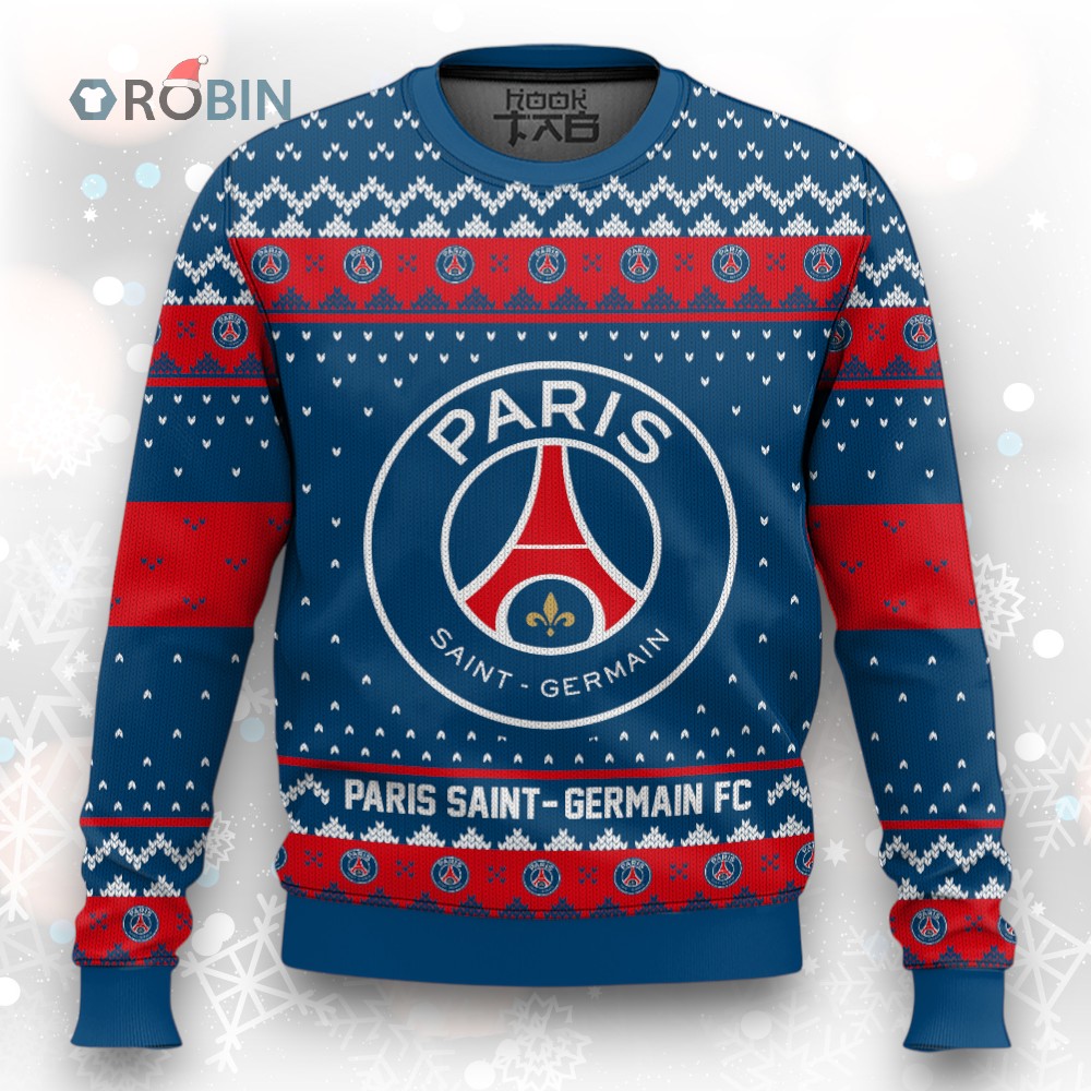 Soccer Team Paris Saint Germain FC Christmas Ugly Christmas Sweater Soccer Team Paris Saint Germain FC Christmas Ugly Christmas Sweater