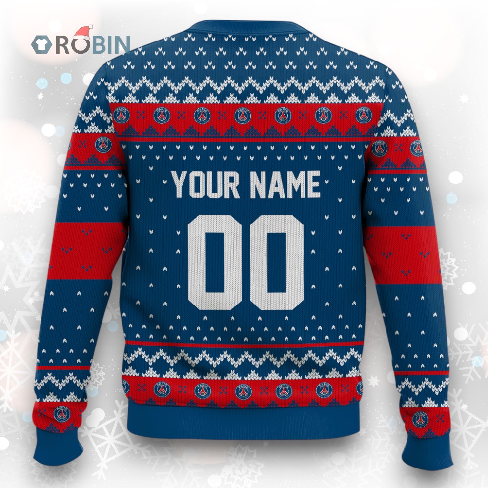 Soccer Team Paris Saint Germain FC Christmas Ugly Christmas Sweater Soccer Team Paris Saint Germain FC Christmas Ugly Christmas Sweater