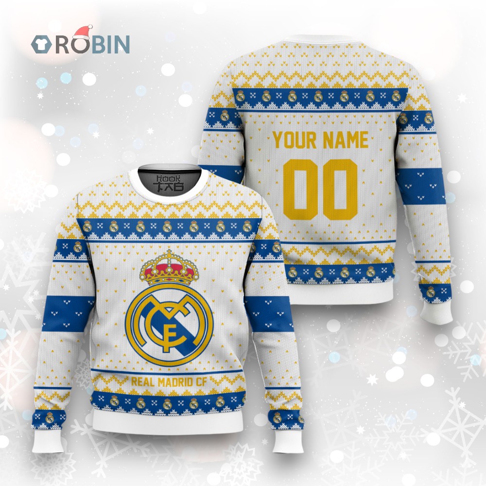 Soccer Team Real Madrid CF Christmas Ugly Christmas Sweater Soccer Team Real Madrid CF Christmas Ugly Christmas Sweater