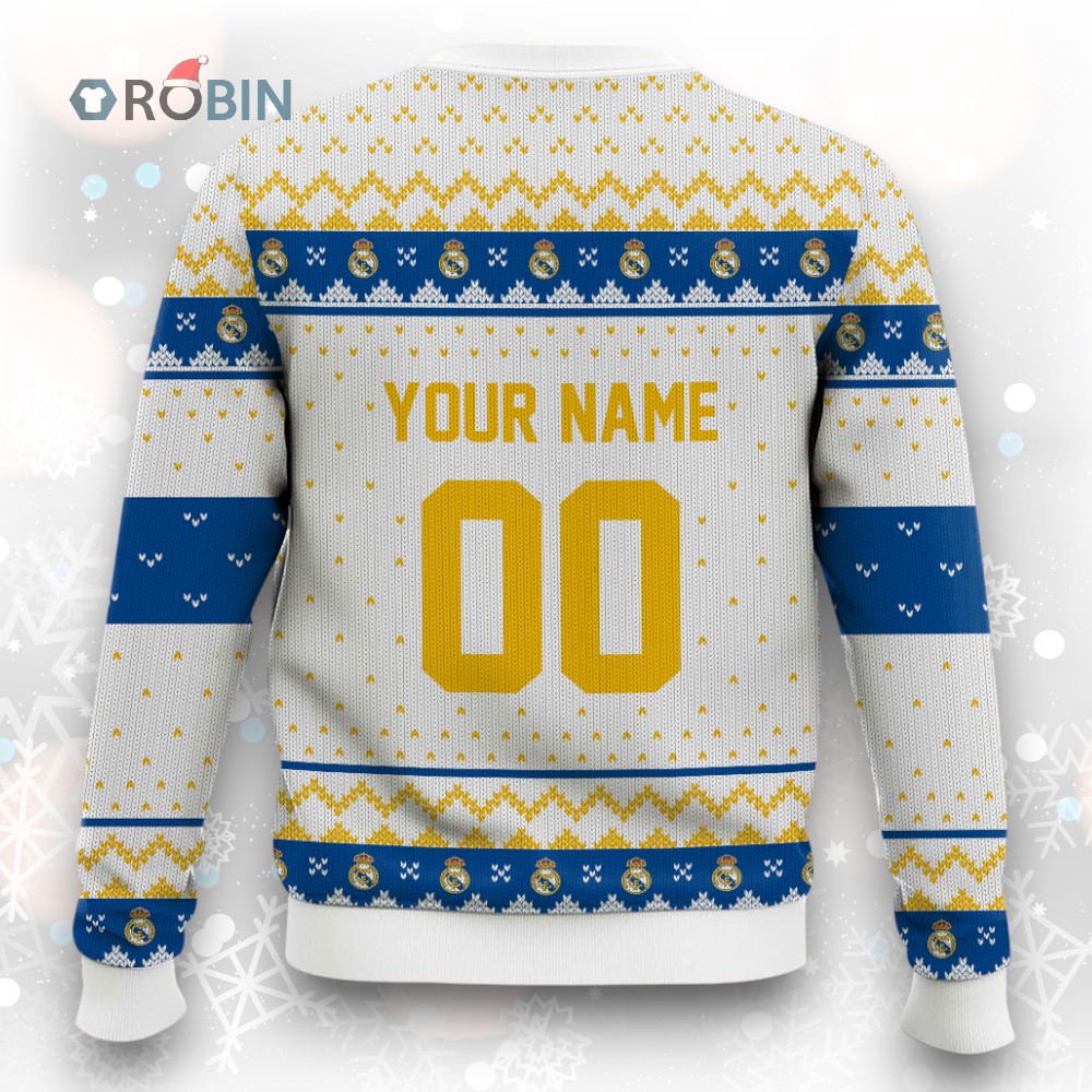 Soccer Team Real Madrid CF Christmas Ugly Christmas Sweater Soccer Team Real Madrid CF Christmas Ugly Christmas Sweater