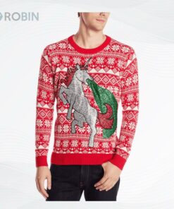 Sparkles The Unicorn Glitter Vomit Fair Isle Ugly Christmas Sweater, Sweatshirt