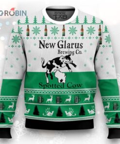 Spotted Ugly Christmas Sweater   Fun Holiday Design  New Glarus Style Spotted Ugly Christmas Sweater   Fun Holiday Design  New Glarus Style