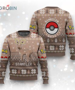 Stantler Ugly Christmas Sweater   Pokémon Gen 2 Holiday Sweater Design