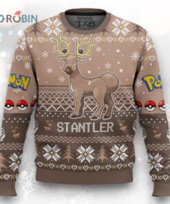Stantler Ugly Christmas Sweater   Pokémon Gen 2 Holiday Sweater Design