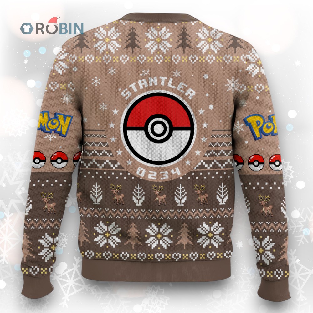 Stantler Ugly Christmas Sweater Pokémon Gen 2 Holiday Sweater Design Stantler Ugly Christmas Sweater Pokémon Gen 2 Holiday Sweater Design