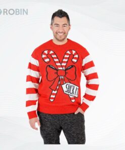 Suck It Candy Cane Ugly Christmas Sweater, Sweatshirt