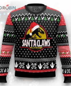 T Rex Santa Claws Ugly Christmas Sweater