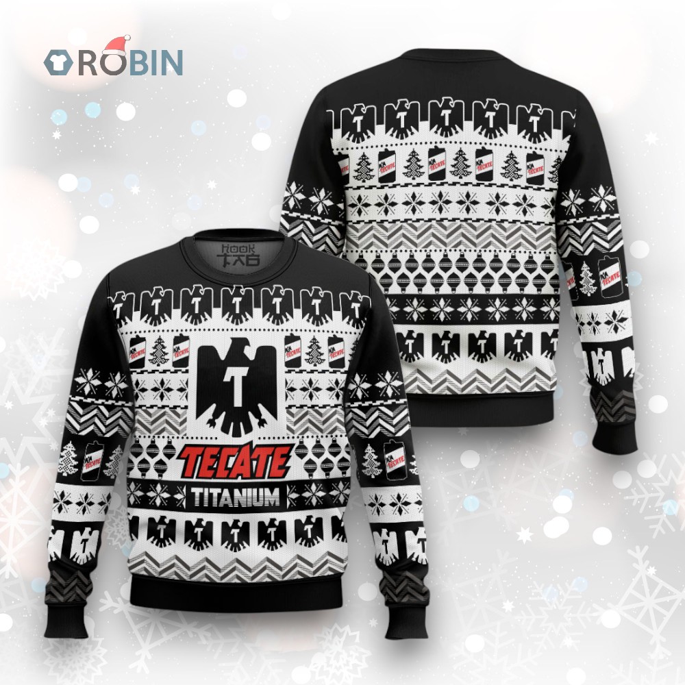 Tecate Titanium Beer Ugly Christmas Sweater Tecate Titanium Beer Ugly Christmas Sweater