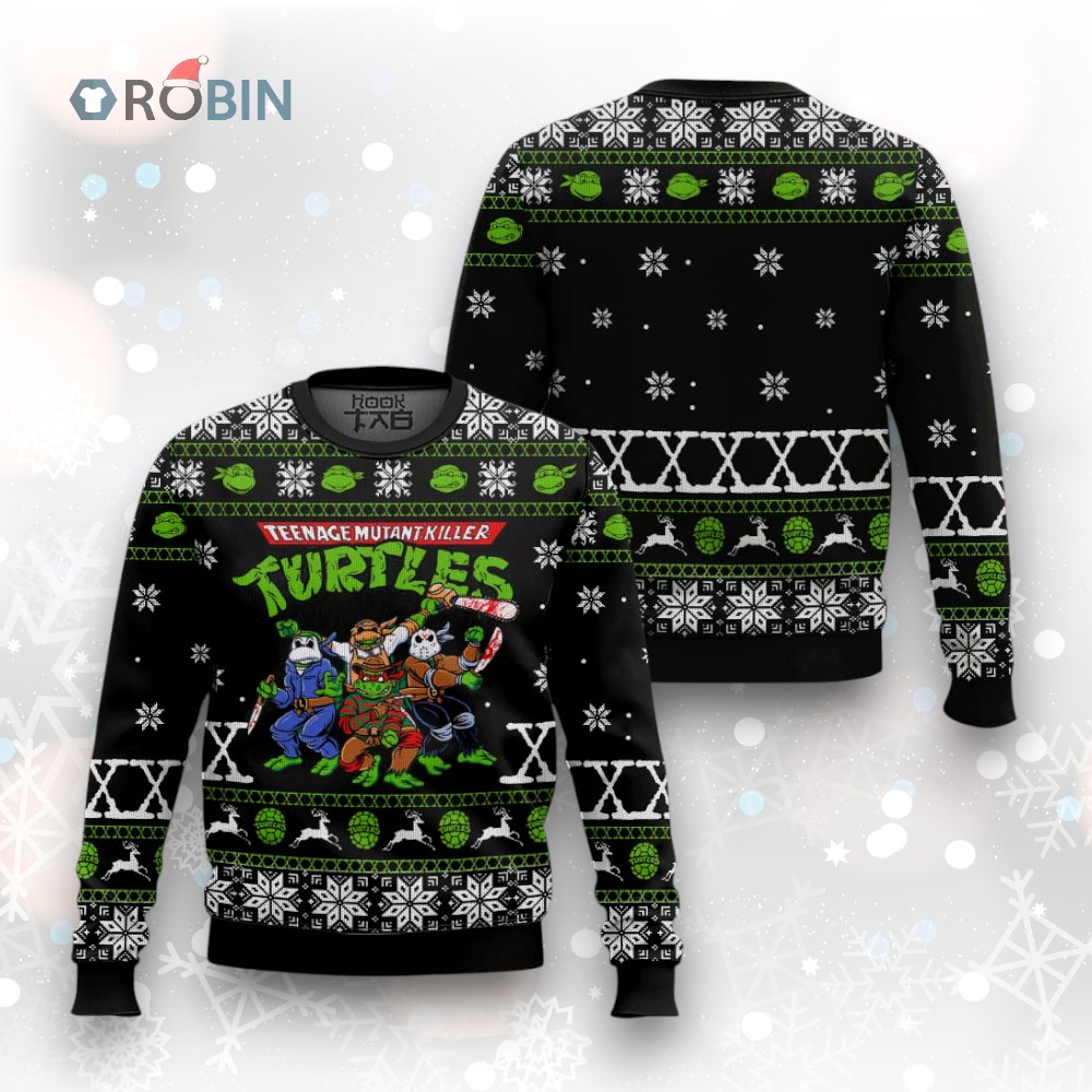 Teenage Mutant Ninja Turtles Horror Halloween Ugly Christmas Sweater Teenage Mutant Ninja Turtles Horror Halloween Ugly Christmas Sweater