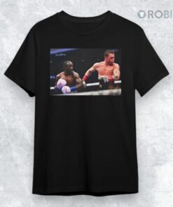 Terence Crawford Punches Canelo Alvarez Shirt