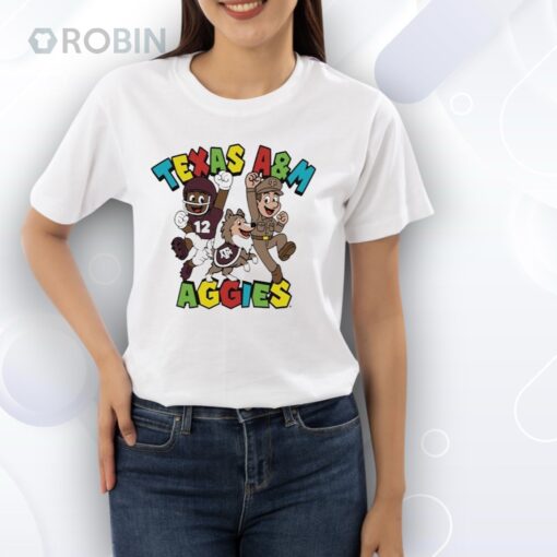 Texas A&M Aggies Character Trio Super Mario Shirt