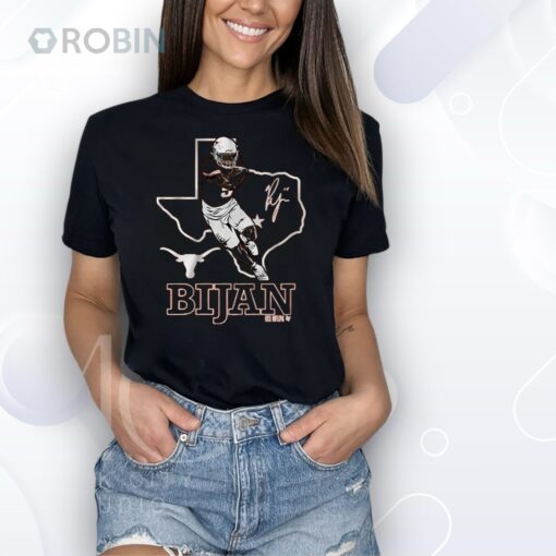 Texas Football Bijan Robinson State Outline Shirt