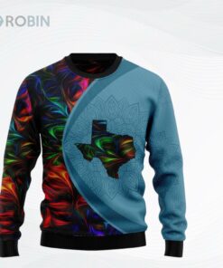 Texas Fractal Pattern Ugly Christmas Sweater