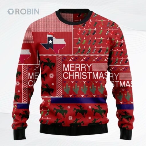 Texas Merry Christmas All Over Printed Ugly Christmas Sweater, Sweatshirt