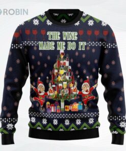 The Wine Make Me Do It Ugly Christmas Sweater