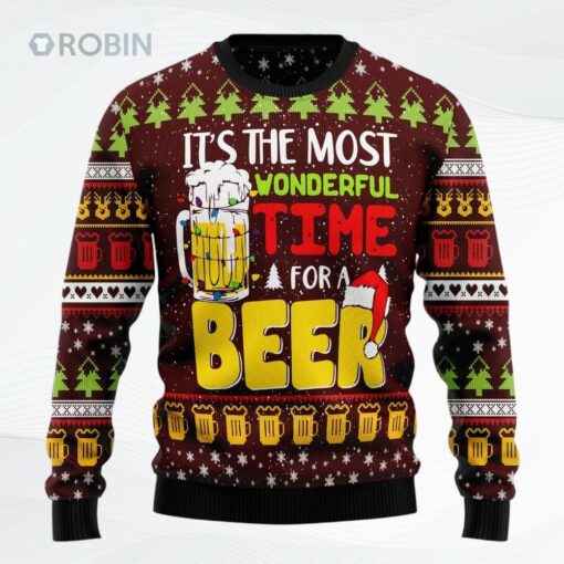 Time For Beer Ugly Christmas Sweater