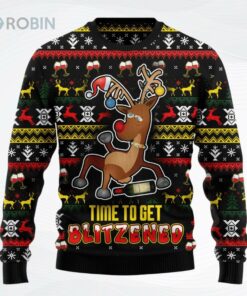 Time To Get Blitzened Christmas All Over Printed Ugly Christmas Sweater