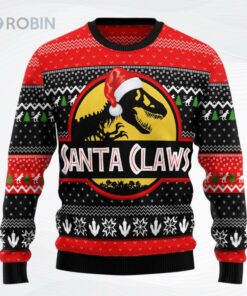 Trex Santa Claws Christmas Ugly Christmas Sweater