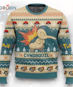 Ugly Christmas Sweater   Pokemon Gen 2 Cyndaquil Design for Holiday Fun