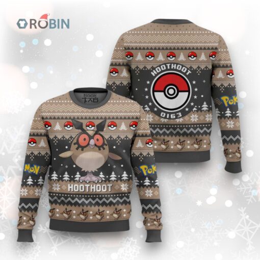 Ugly Christmas Sweater   Pokemon Gen 2 Hoothoot Design for Holiday Fun
