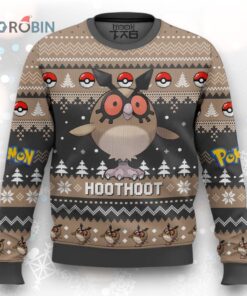 Ugly Christmas Sweater   Pokemon Gen 2 Hoothoot Design for Holiday Fun