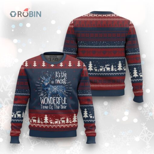Ugly Christmas Sweater   Xmas Reindeer Coquette Design, Perfect for Holiday Cheer